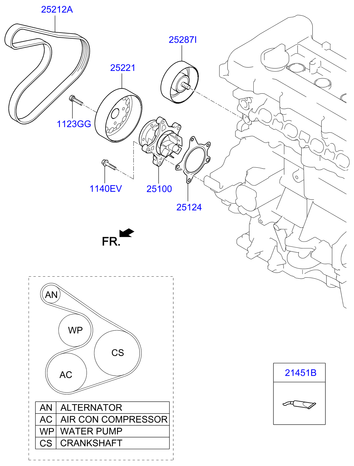 Full size assembly image of COOLANT PUMP (1/1)