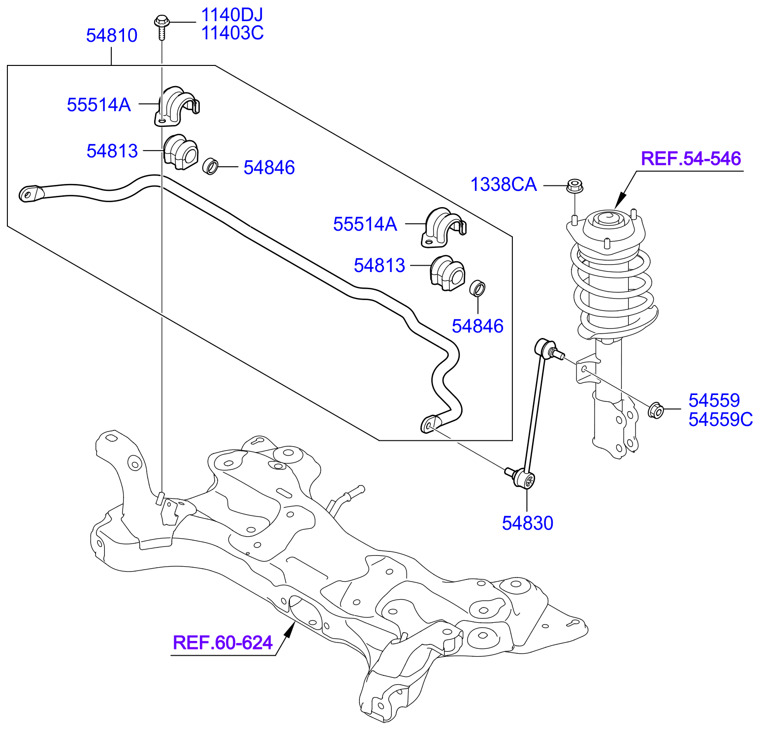 Full size assembly image of FRONT SUSPENSION CONTROL ARM (1/1)
