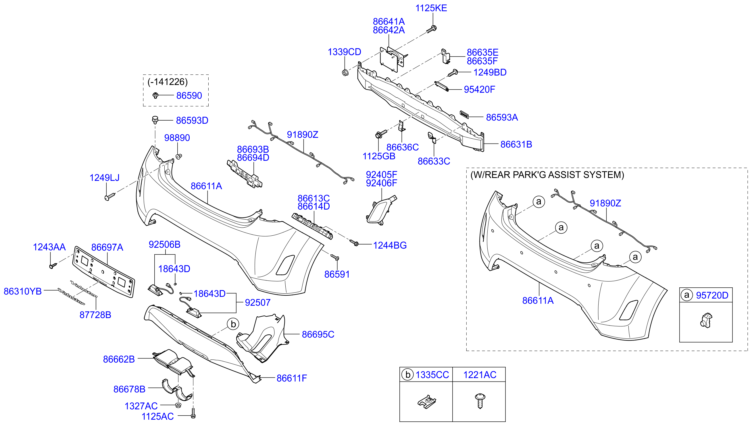 Full size assembly image of REAR BUMPER (1/2)