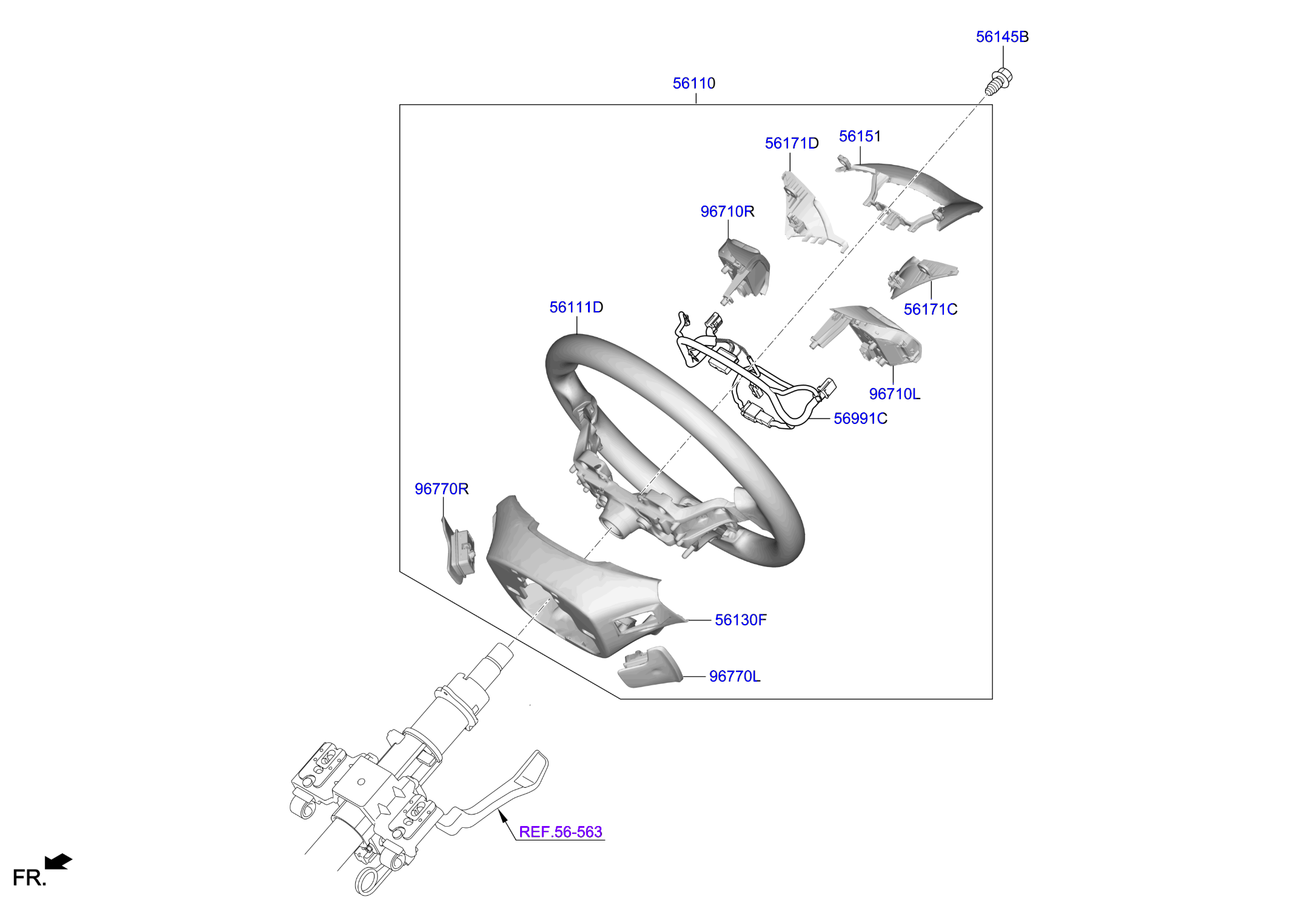 Full size assembly image of STEERING WHEEL (1/1)