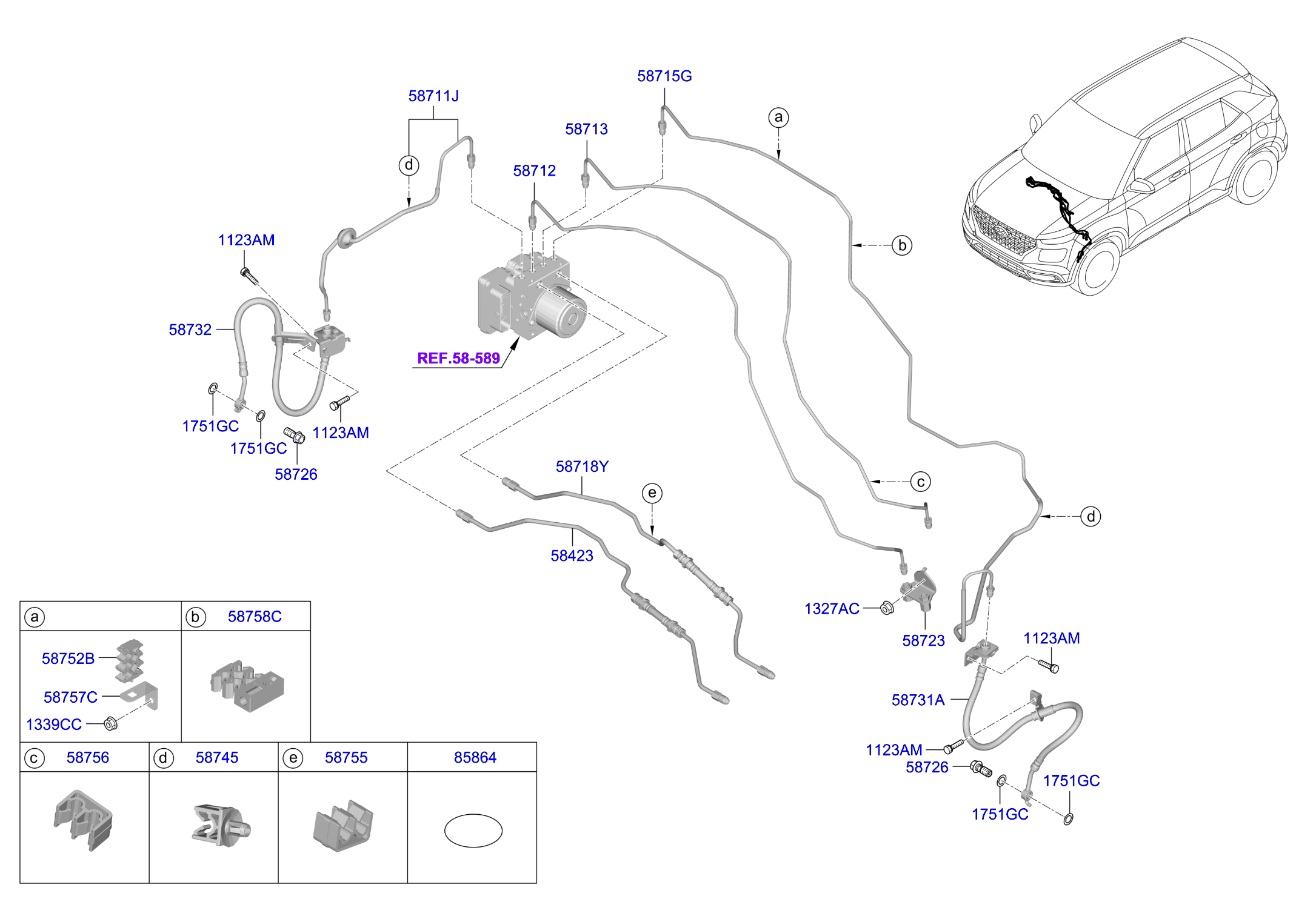 Full size assembly image of BRAKE FLUID LINE (1/2)