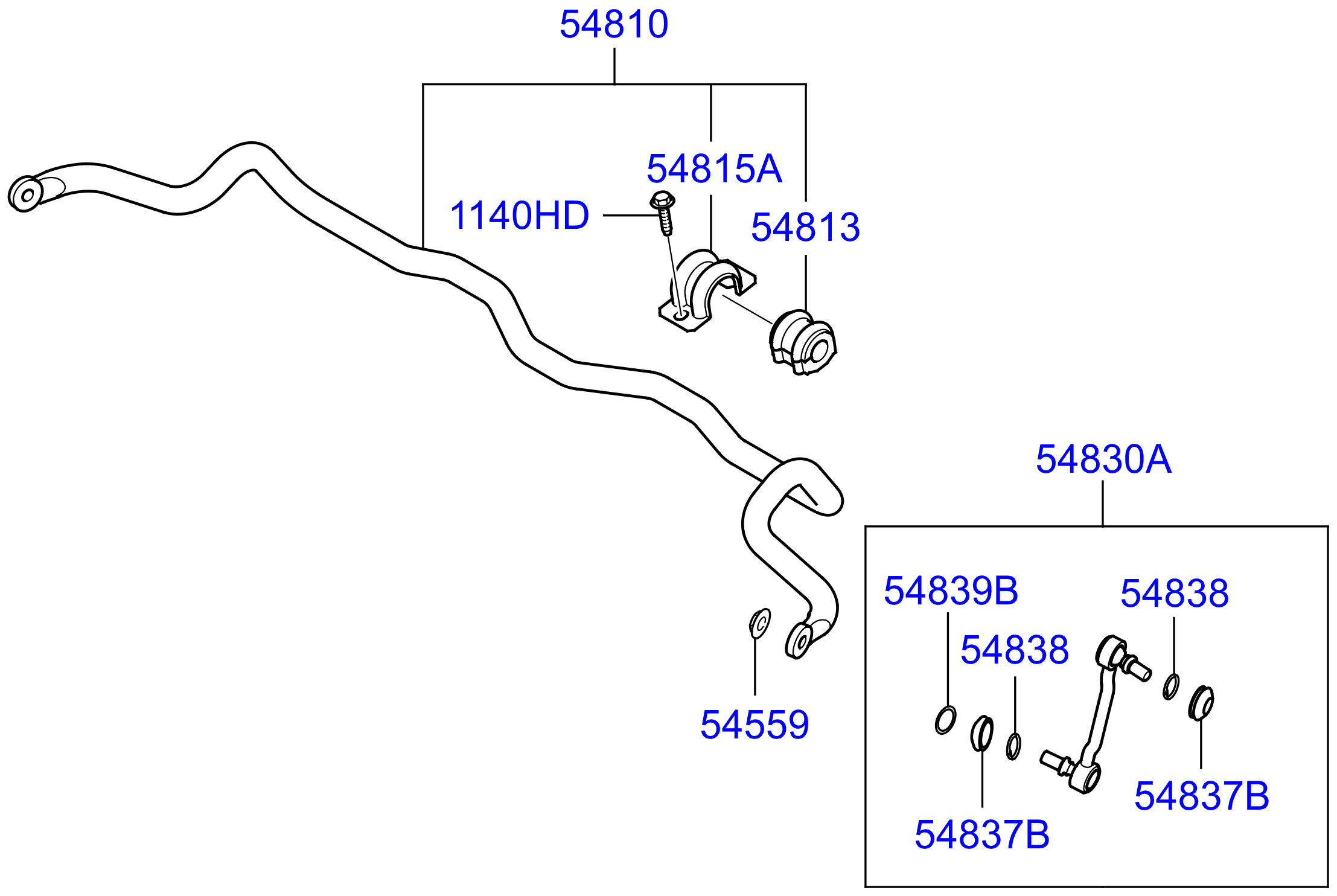 Full size assembly image of FRONT STABILIZER BAR (1/1)