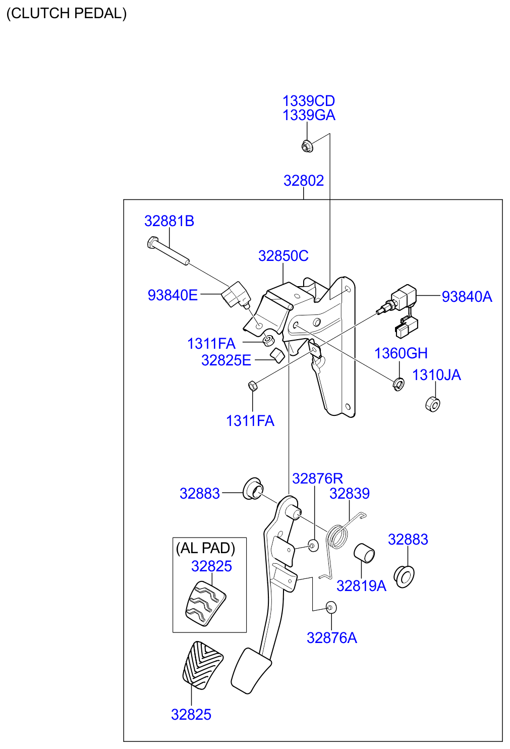 Full size assembly image of BRAKE & CLUTCH PEDAL (1/2)