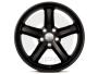 View 18 X 7.5'  'Black Rallye' 5-spoke Cast Aluminum Wheel painted Gloss Black, includes Dodge and Chrysler center caps
 Full-Sized Product Image