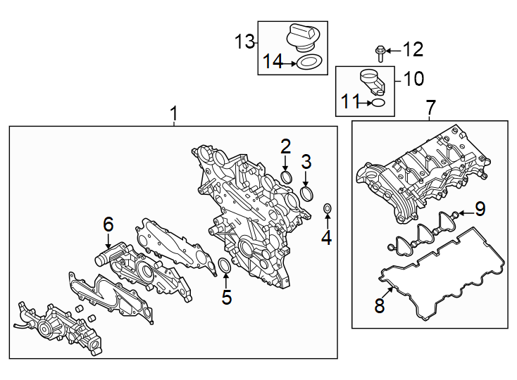 Diagram Valve & timing covers. for your Genesis