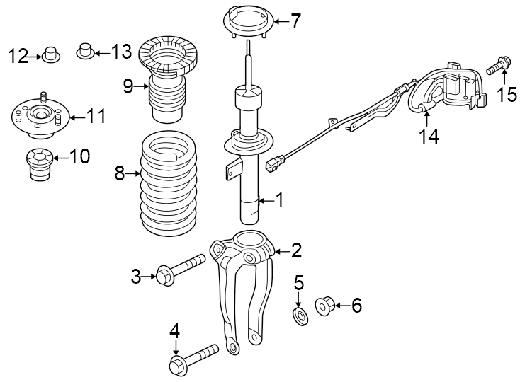Diagram Front suspension. Struts & components. for your 2020 Genesis G70   