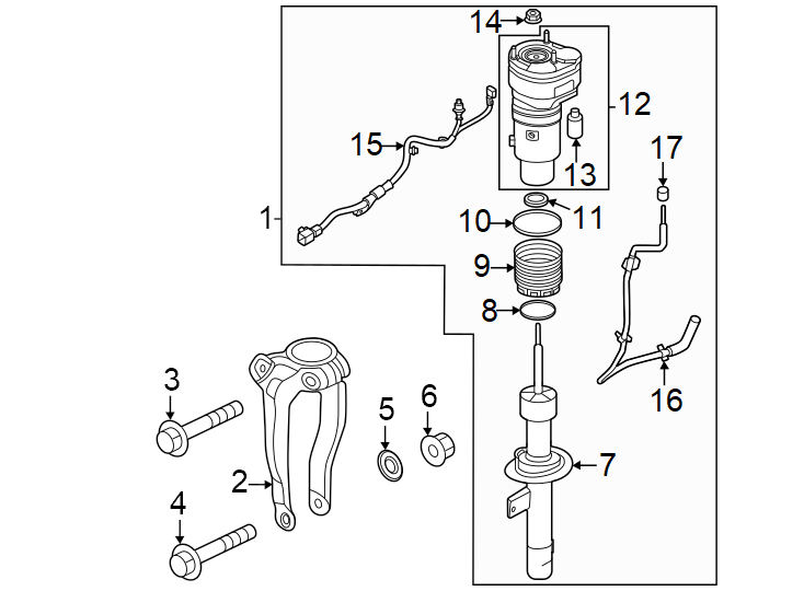 Diagram Front suspension. Struts & components. for your Genesis