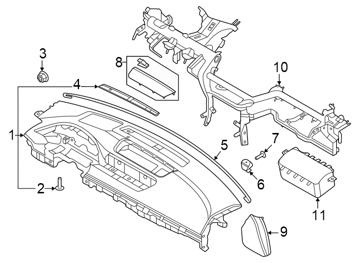 Diagram Instrument panel. for your 2023 Genesis GV60   