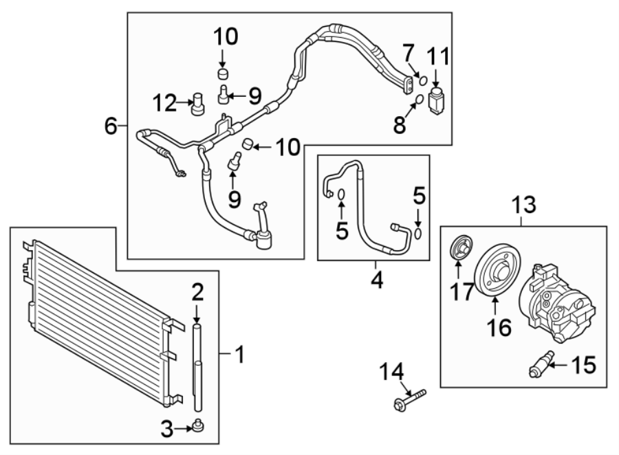 17AIR CONDITIONER & HEATER. COMPRESSOR & LINES. CONDENSER.https://images.simplepart.com/images/parts/motor/fullsize/1002080.png