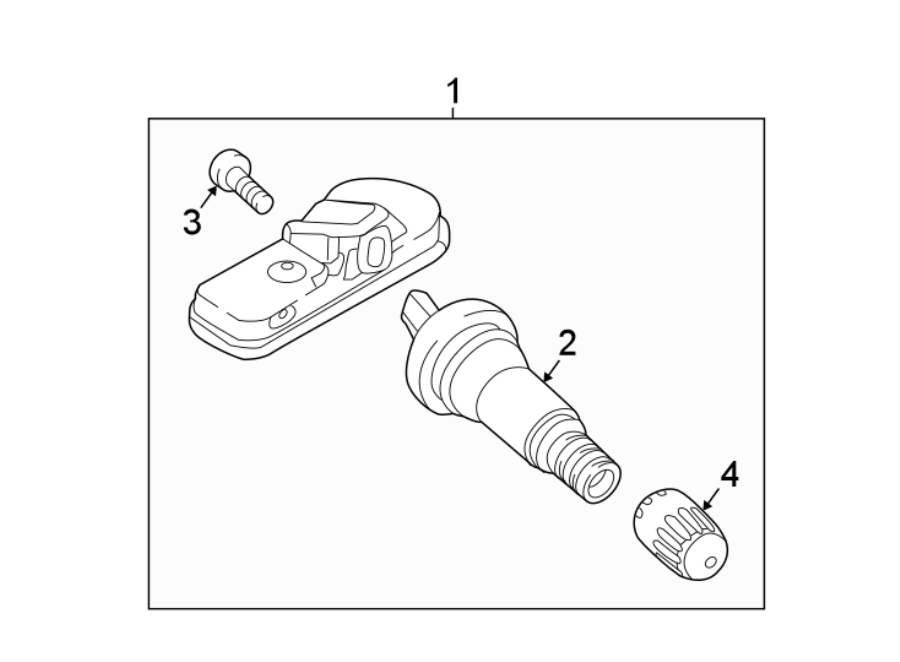 Diagram TIRE PRESSURE MONITOR COMPONENTS. for your 2021 Hyundai Tucson   