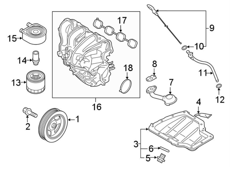 Diagram ENGINE / TRANSAXLE. ENGINE PARTS. for your Hyundai Tucson  