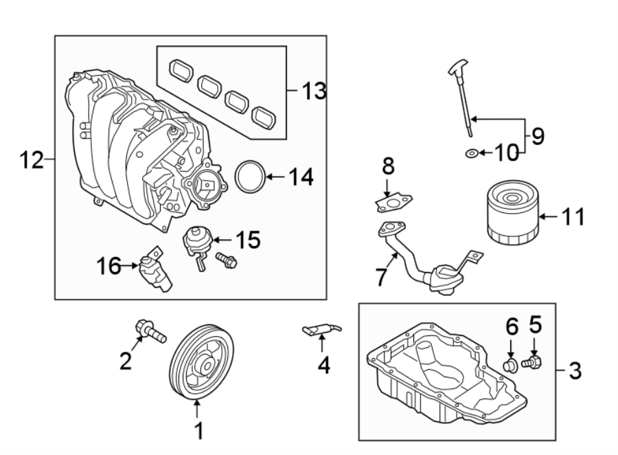Diagram Engine / transaxle. Engine parts. for your Hyundai Tucson  