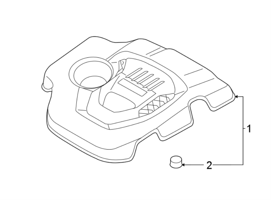 Diagram ENGINE / TRANSAXLE. ENGINE APPEARANCE COVER. for your 2021 Hyundai Tucson   