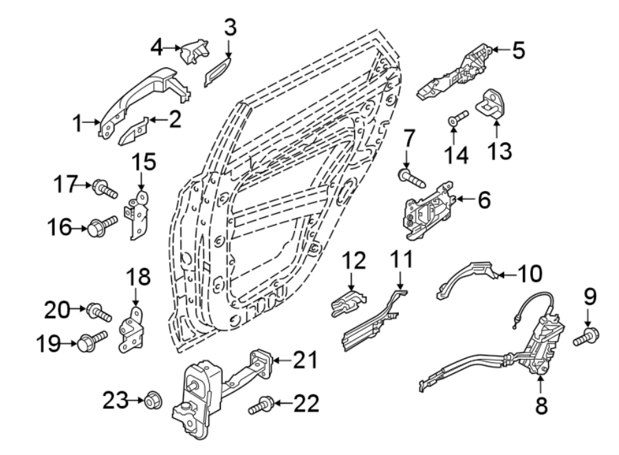 Diagram REAR DOOR. LOCK & HARDWARE. for your 2011 Hyundai Accent   