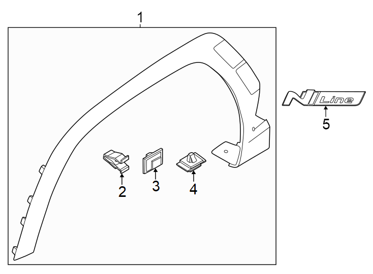 Diagram Fender. Exterior trim. for your 2015 Hyundai Tucson   