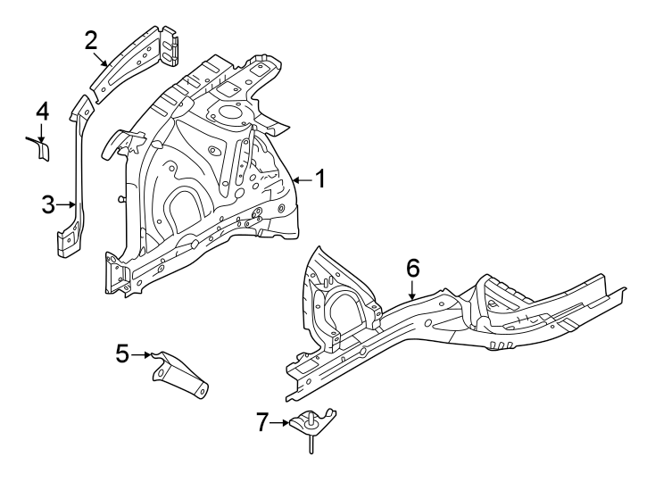 Diagram Fender. Inner components. for your 2023 Hyundai Ioniq 5   