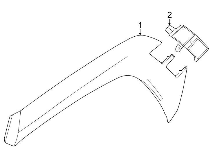 Diagram Quarter panel. Exterior trim. for your 2022 Hyundai Kona   