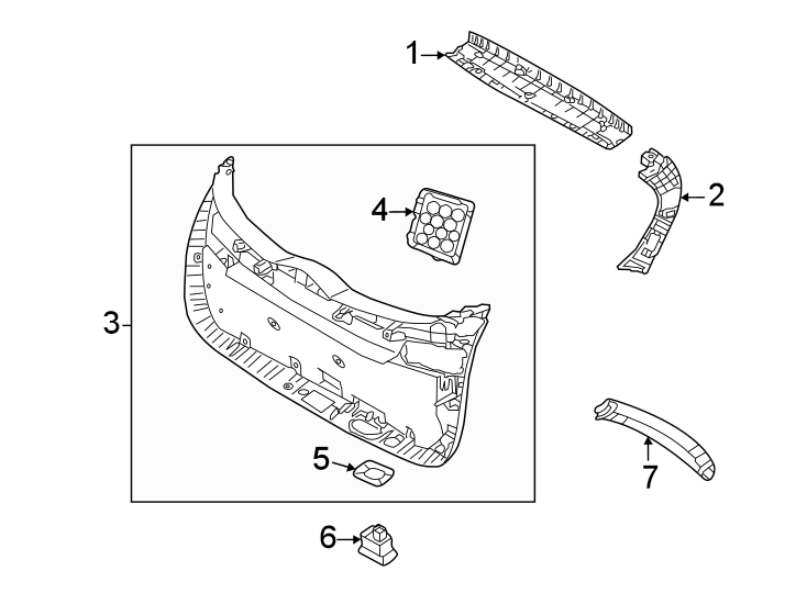 Diagram Lift gate. Interior trim. for your 2012 Hyundai Accent   