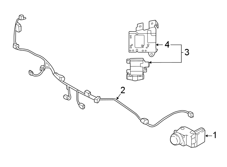 Full size assembly image of Rear bumper. Electrical components. (1/1)