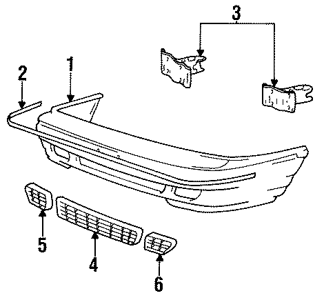 Diagram FRONT BUMPER. BUMPER & COMPONENTS. for your 2023 Hyundai Sonata   