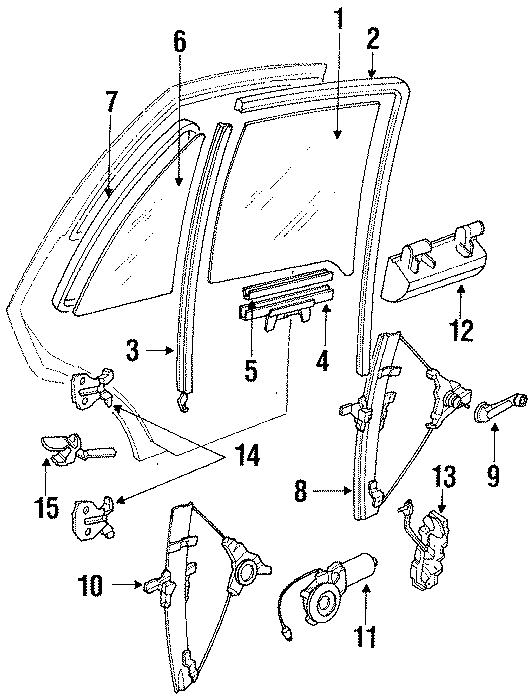Diagram REAR DOOR. GLASS & HARDWARE. for your 2020 Hyundai Accent   