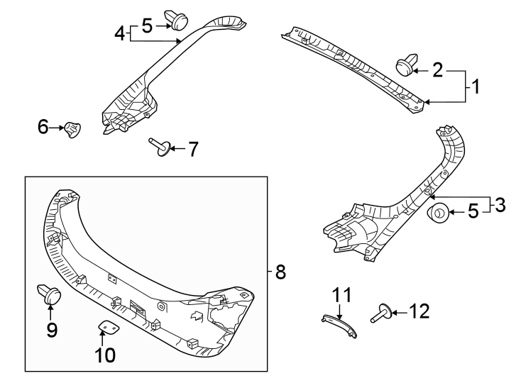Diagram Lift gate. Interior trim. for your 2012 Hyundai Equus   