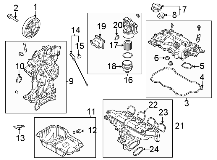 Diagram Engine / transaxle. Engine parts. for your 2010 Hyundai Tucson   