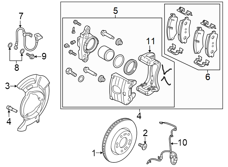 Diagram Front suspension. Brake components. for your Hyundai