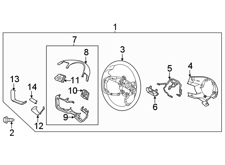 Diagram Steering wheel & trim. for your 2012 Hyundai Elantra   