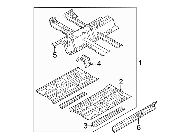 Diagram Pillars. Rocker & floor. Floor & rails. for your 2010 Hyundai Azera   