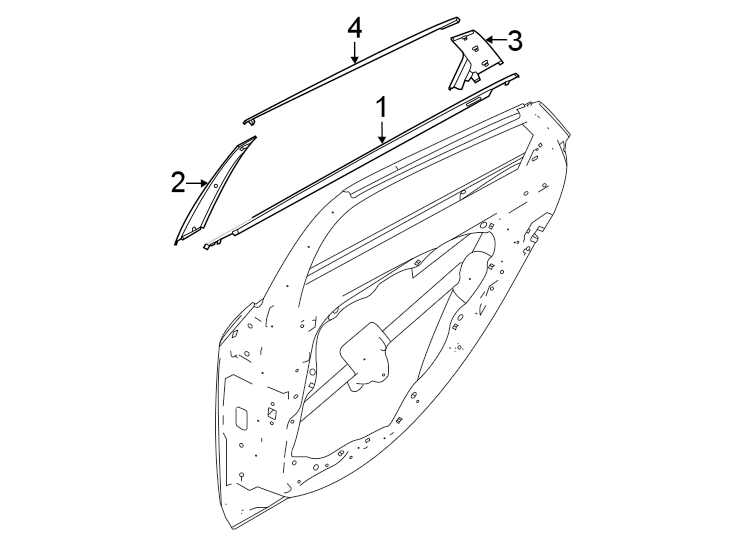 Diagram Rear door. Exterior trim. for your 2010 Hyundai Veracruz   