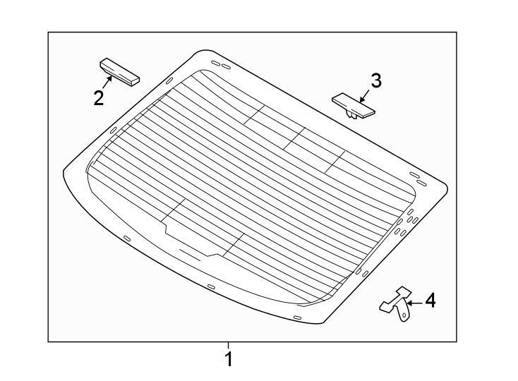 Diagram Back glass. for your 2022 Hyundai Elantra  N Line Sedan 