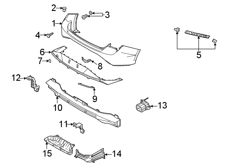Diagram Rear bumper. Bumper & components. for your 1996 Hyundai Elantra   
