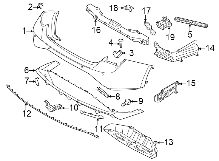 Diagram Rear bumper. Bumper & components. for your Hyundai