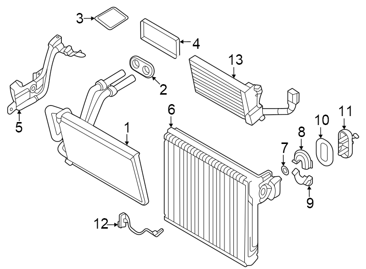 Diagram Air conditioner & heater. Evaporator & heater components. for your Genesis