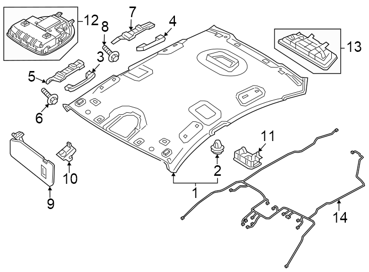 Diagram Roof. Interior trim. for your Genesis