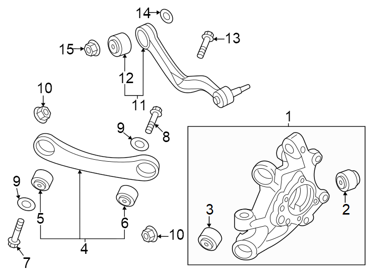 Diagram Rear suspension. Suspension components. for your 2019 Genesis G70   