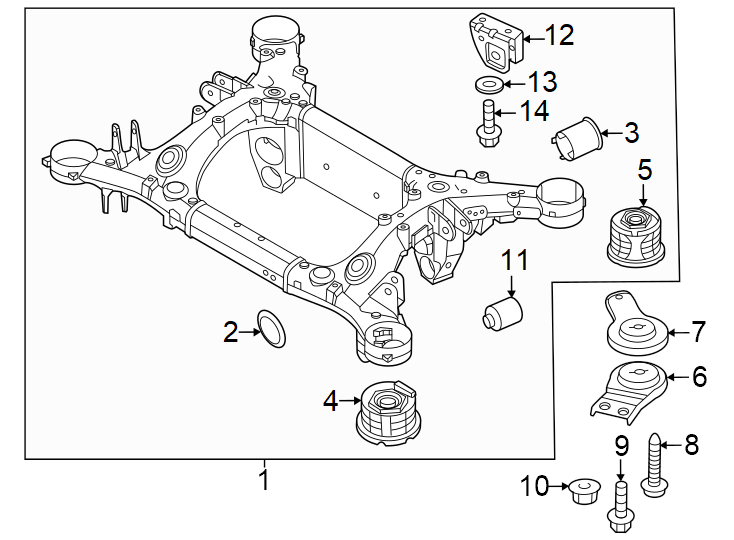 Diagram Rear suspension. Suspension mounting. for your Genesis