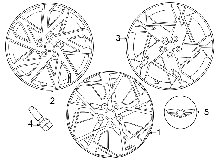 Diagram Wheels. for your 2019 Genesis G70   