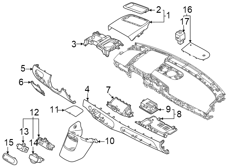 Diagram Instrument panel components. for your Genesis