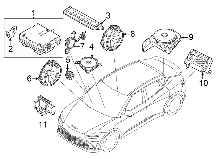 Diagram Instrument panel. Sound system. for your Genesis