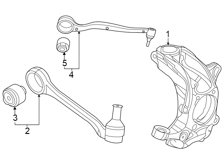 Diagram Front suspension. Suspension components. for your 2020 Genesis G70   