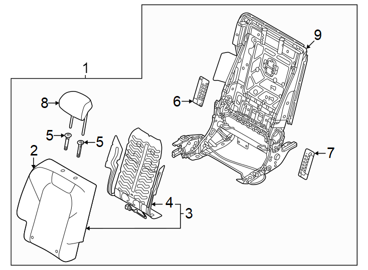 Diagram Seats & tracks. Rear seat components. for your Genesis