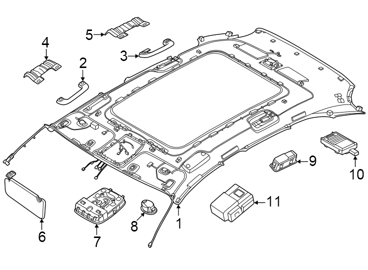 Diagram Roof. Interior trim. for your Genesis