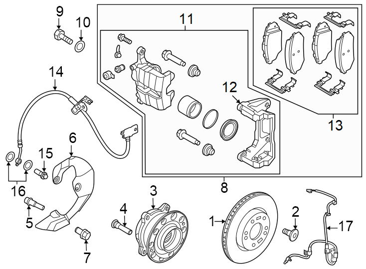 1Front suspension. Brake components.https://images.simplepart.com/images/parts/motor/fullsize/1016195.png