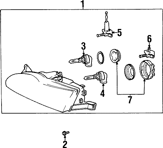 Diagram FRONT LAMPS. HEADLAMP COMPONENTS. for your 2024 Hyundai Santa Cruz   