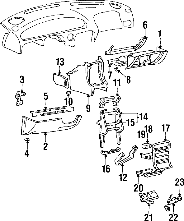 Diagram INSTRUMENT PANEL. for your Hyundai Excel  