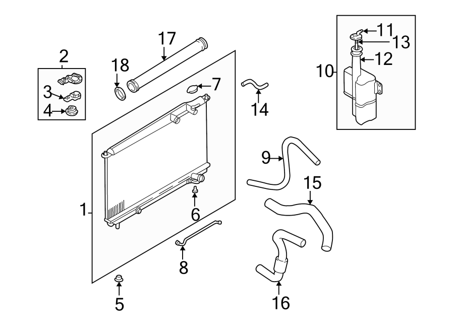 Diagram RADIATOR & COMPONENTS. for your Hyundai