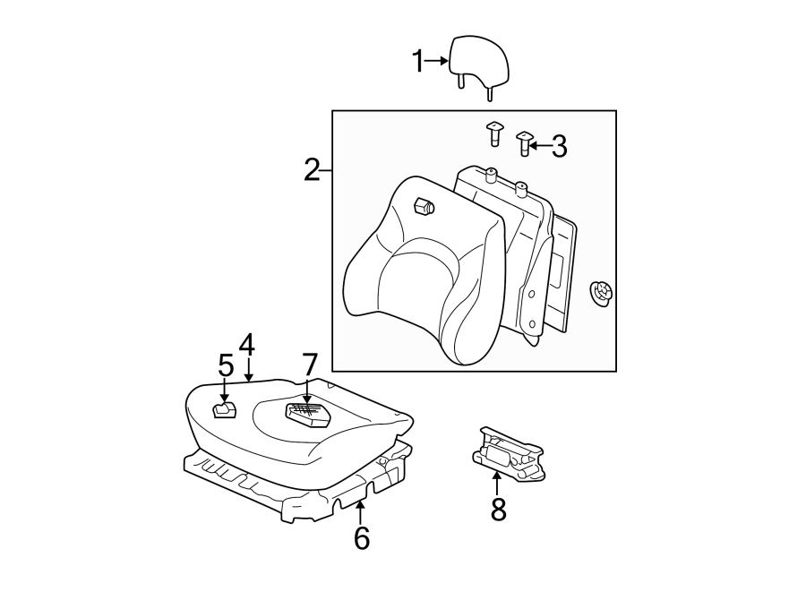 Diagram SEATS & TRACKS. FRONT SEAT COMPONENTS. for your 2007 Hyundai Elantra   