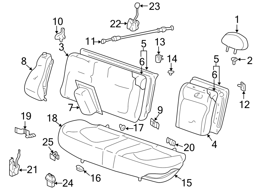 10Seats & tracks. Rear seat components.https://images.simplepart.com/images/parts/motor/fullsize/1022416.png